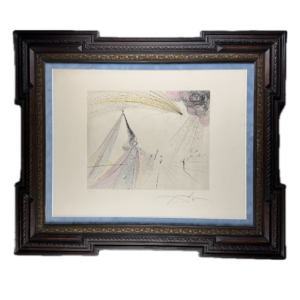 Salvador Dali Urania, hand-colored drypoint engraving with gold, 1971, framed